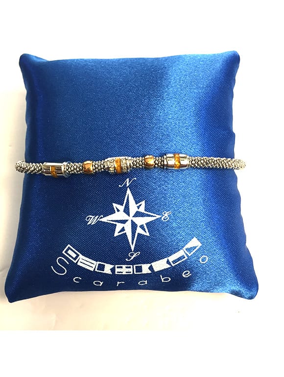 Bracciale scarabeo milano in argento bicolore | Gioielleria Caruso Napoli