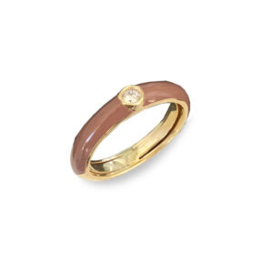 Anello Labrioro Easy Chic con smalto marrone | Gioielleria Caruso Napoli