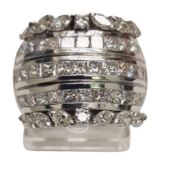 Anello fascia in oro Collezione Caruso con diamanti | Gioielleria Caruso Napoli