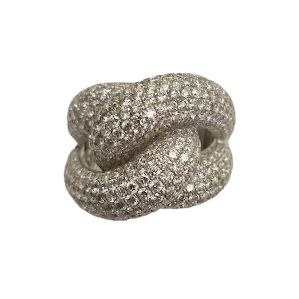 Anello nodo in oro Collezione Caruso con diamanti | Gioielleria Caruso Napoli