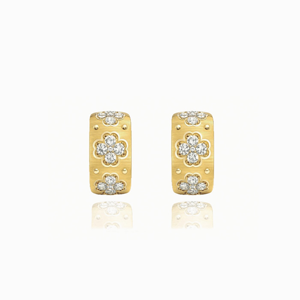 Orecchini Quadrifoglio gold Ekaterina | Gioielleria Caruso Napoli